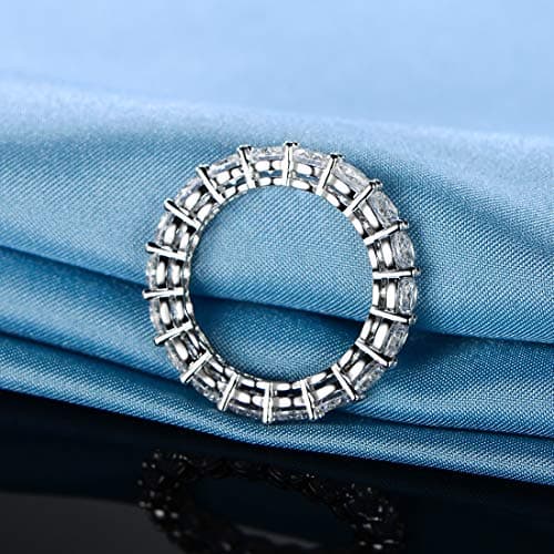 Gemsme 18K White Gold Filled CZ Eternity Ring for Women Size 5-10