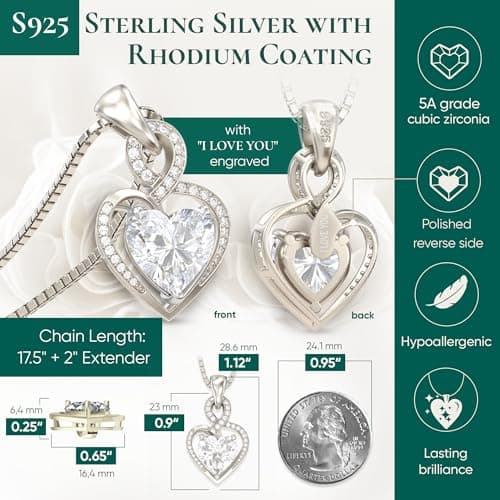 Handcrafted Personalized S925 Sterling Silver Infinity Heart Birthstone Necklace for Women