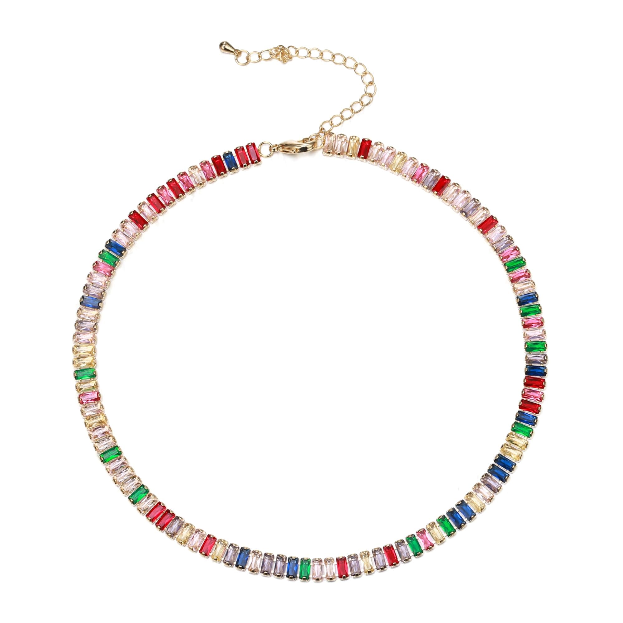FANZE Gold Plated Tennis Necklace for Women Cubic Zirconia Choker
