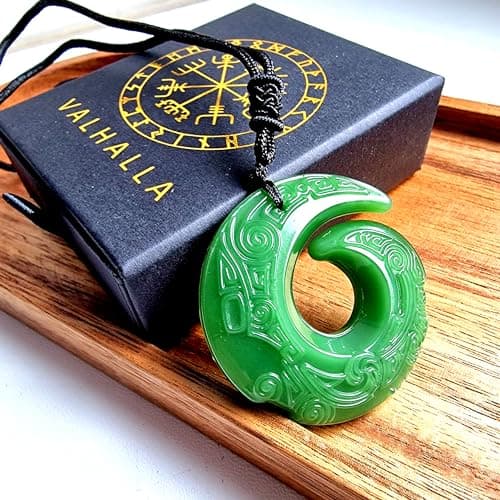 Handmade Green Jade Dragon Pendant Necklace for Men and Women