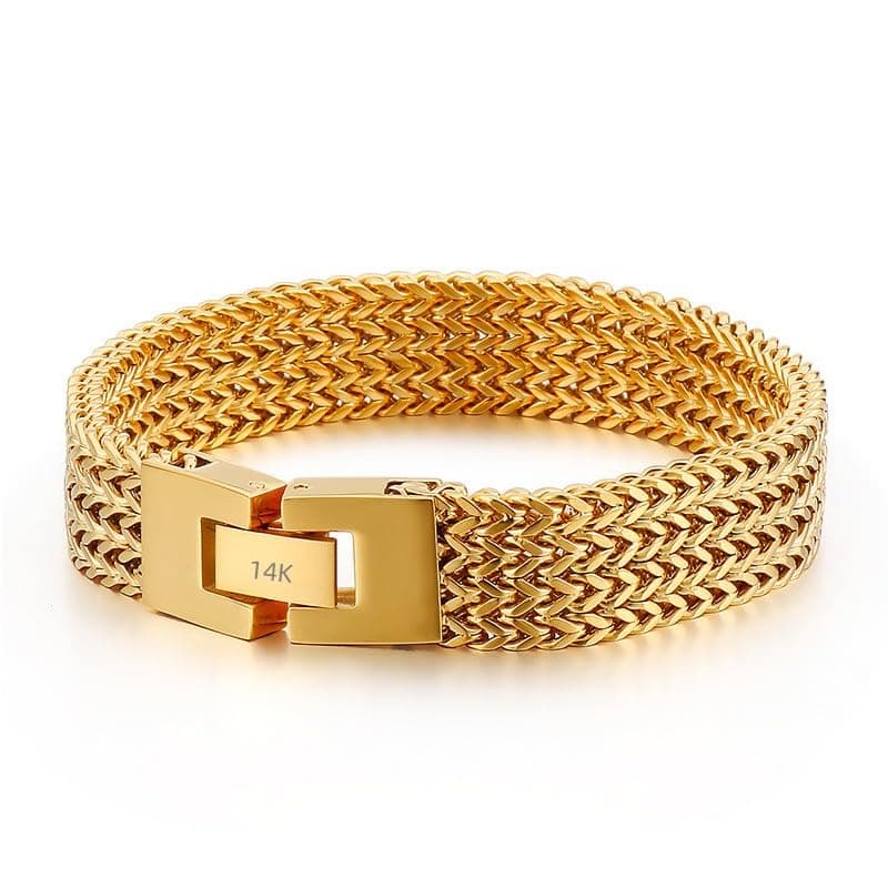18K Gold Men's Cuban Bracelet, Gift for Boyfriend