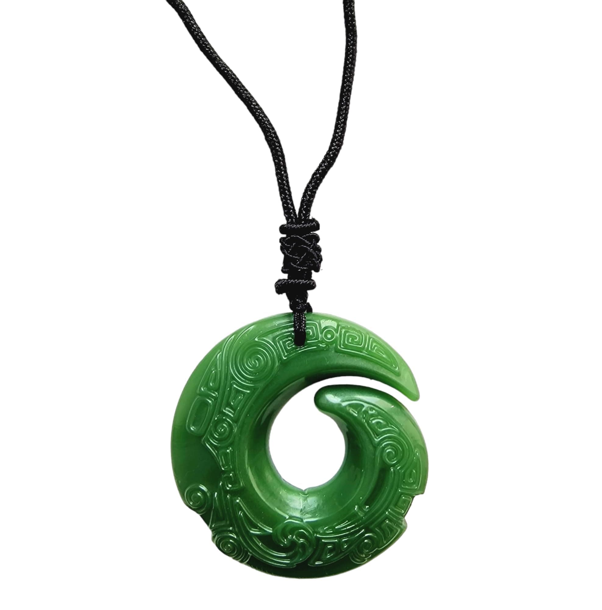 Handmade Green Jade Dragon Pendant Necklace for Men and Women