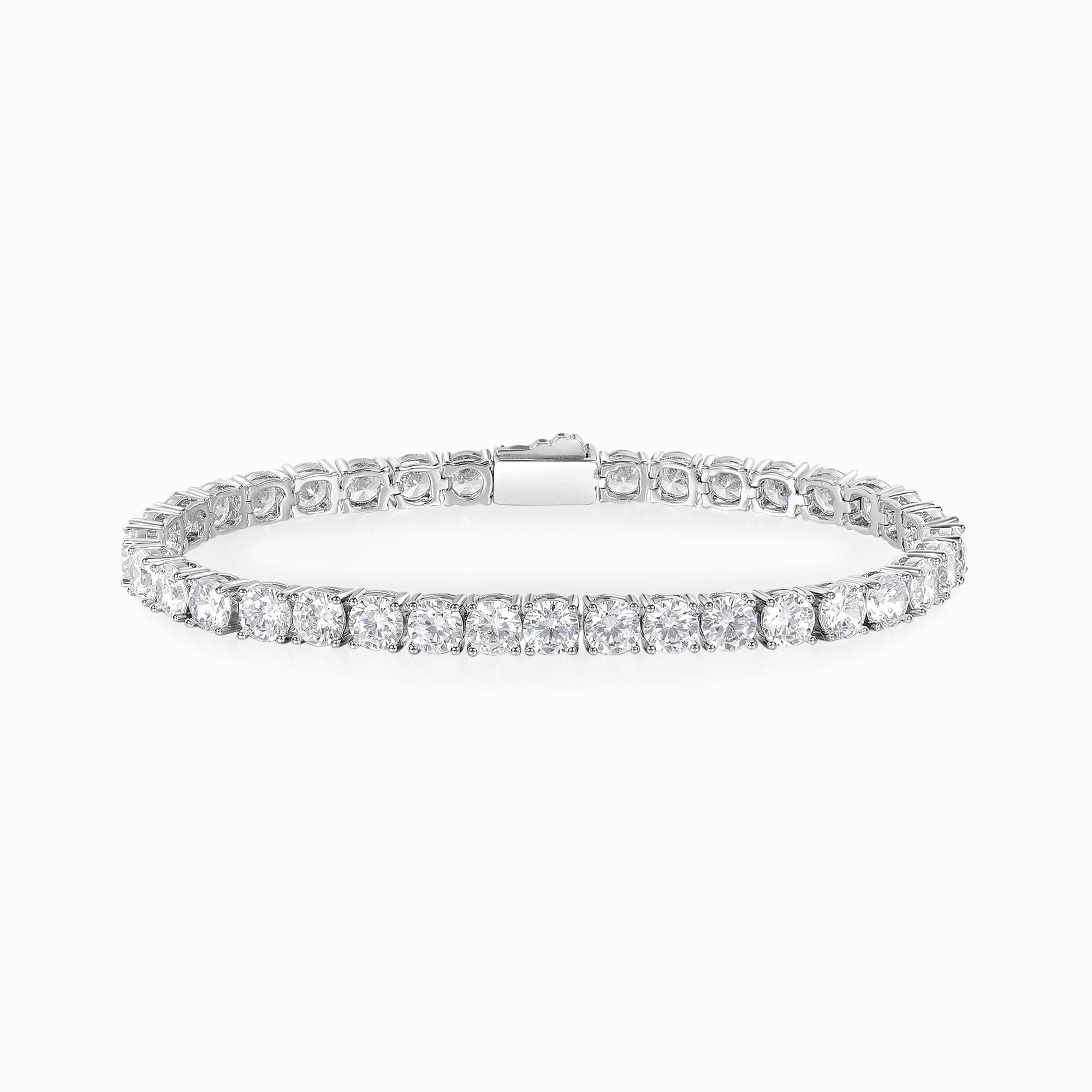 Gemsme 5mm CZ Tennis Bracelet, 18K White Gold Plated for Women and Men