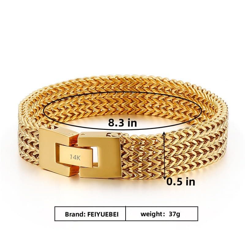 18K Gold Men's Cuban Bracelet, Gift for Boyfriend