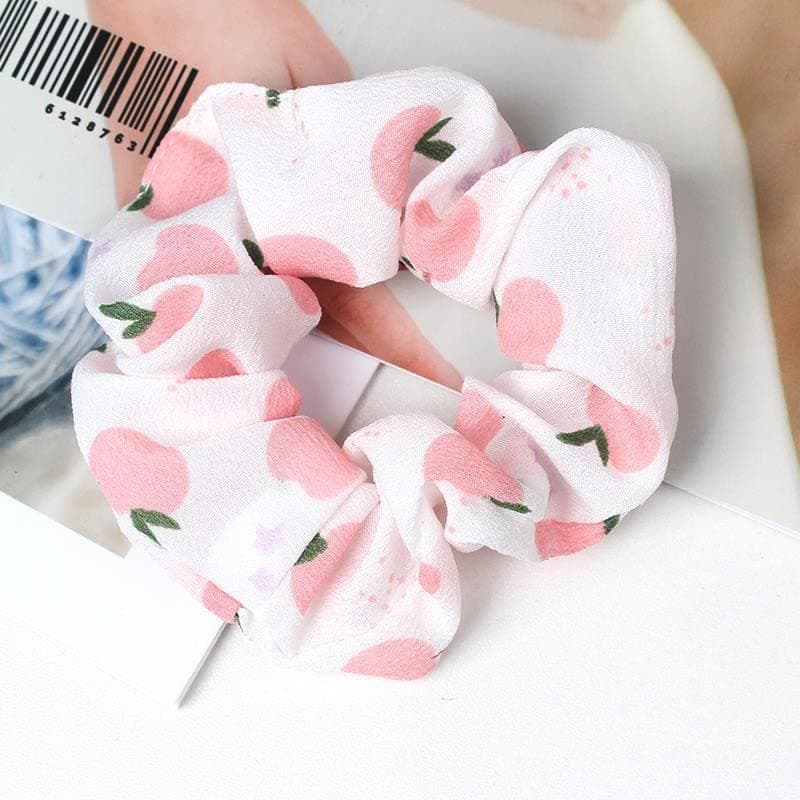 Floral Hair Scrunchies for Women with Soft and Silky Hair - 5 Pack