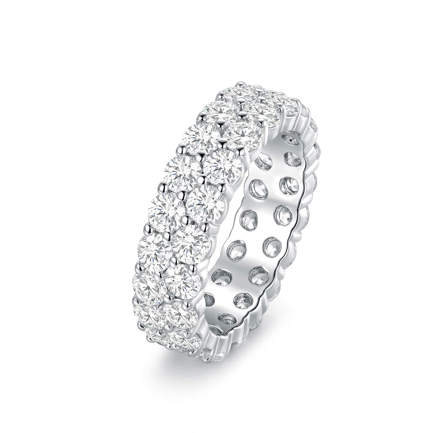 18K Gold Plated Round Cubic Zirconia Band Ring for Men & Women