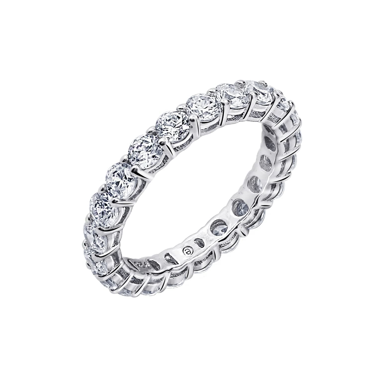 Amazon Essentials Sterling Silver Gold Plated Infinity Band Ring Set with Cubic Zirconia