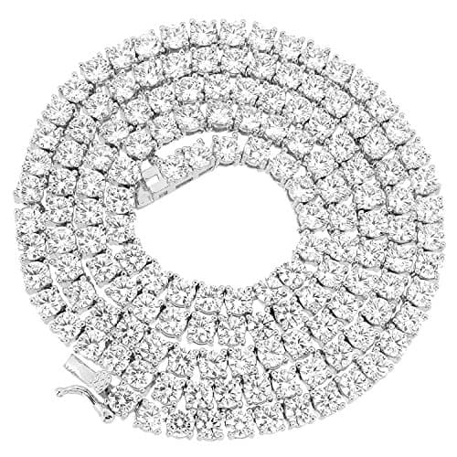 Bling Bling NY Anti-Tarnish 925 Sterling Silver 4mm Tennis Chain Choker Necklace 16-30"