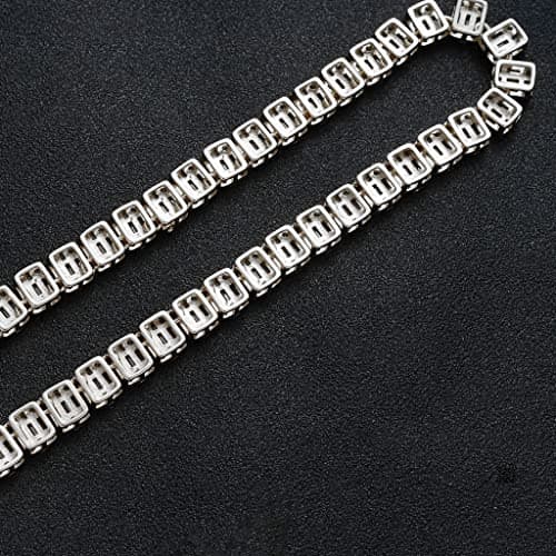 RONALREL Moissanite Baguette Mens Tennis Bracelet