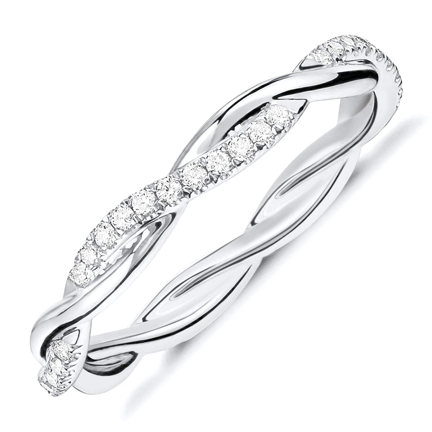 Refined Title:

PAVOI 14K Gold Plated Twisted Rope Eternity Band for Women