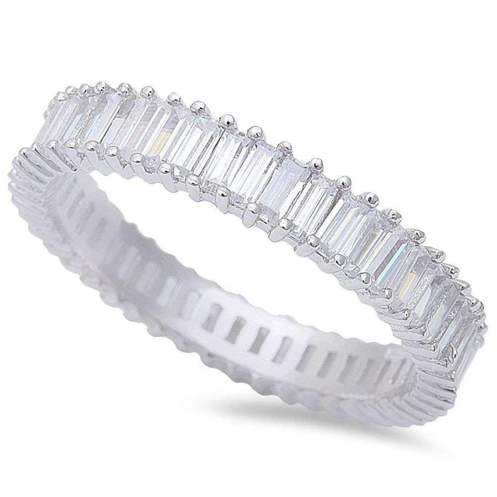 Blue Apple Co. Invisible Clear CZ Stackable Wedding Engagement Band Ring