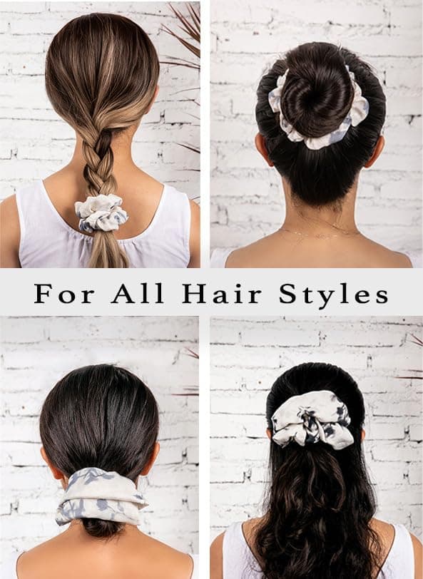 Chinoiserie Ink Style Oversized Hair Scrunchies Set