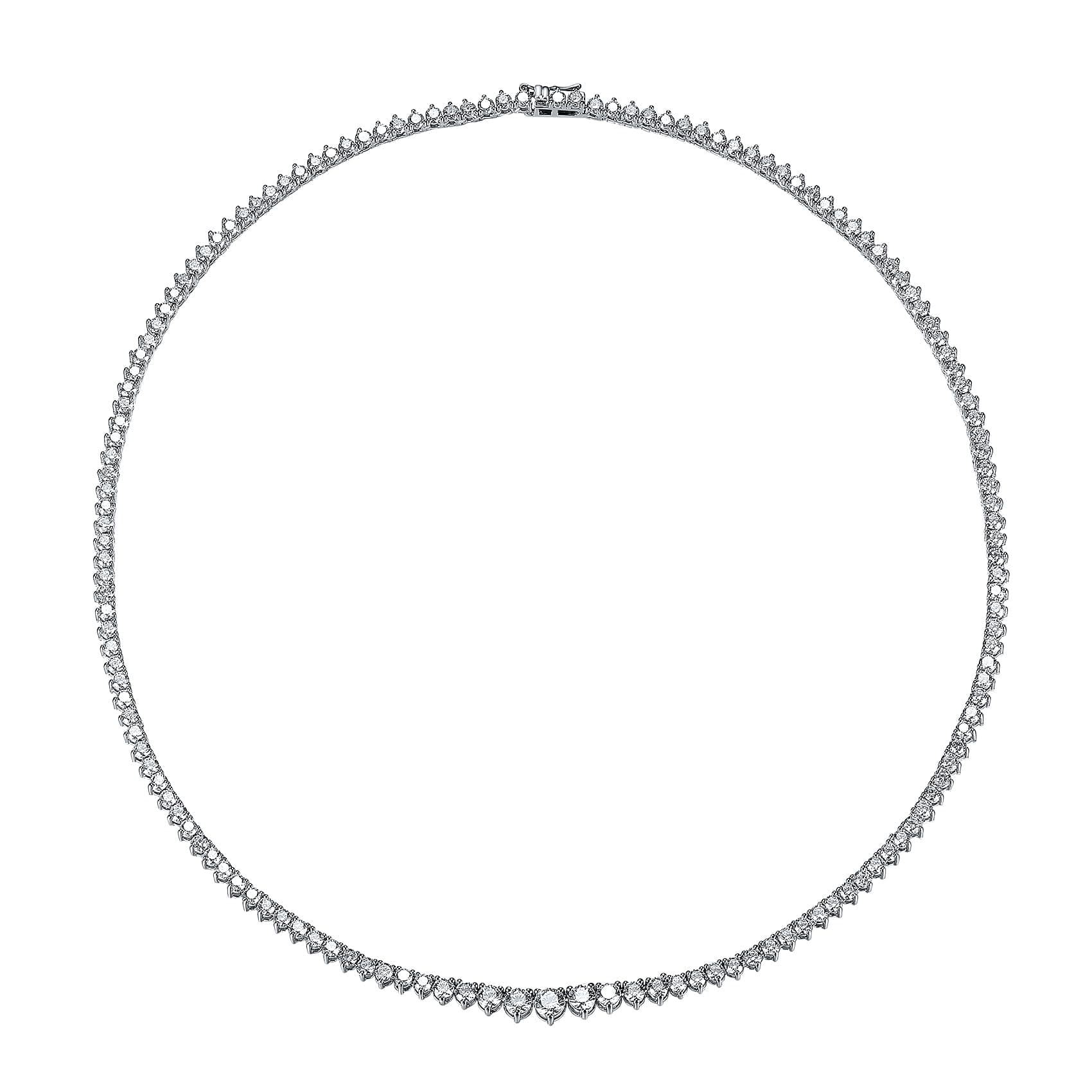 MDFUN Gradient 18K Gold Plated Tennis Necklace for Him and Her | 3.0-5.0mm Cubic Zirconia Chain 16-24 inches