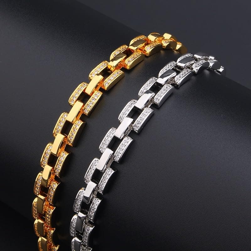 18K Gold Moissanite Tennis Bracelet for Men and Women