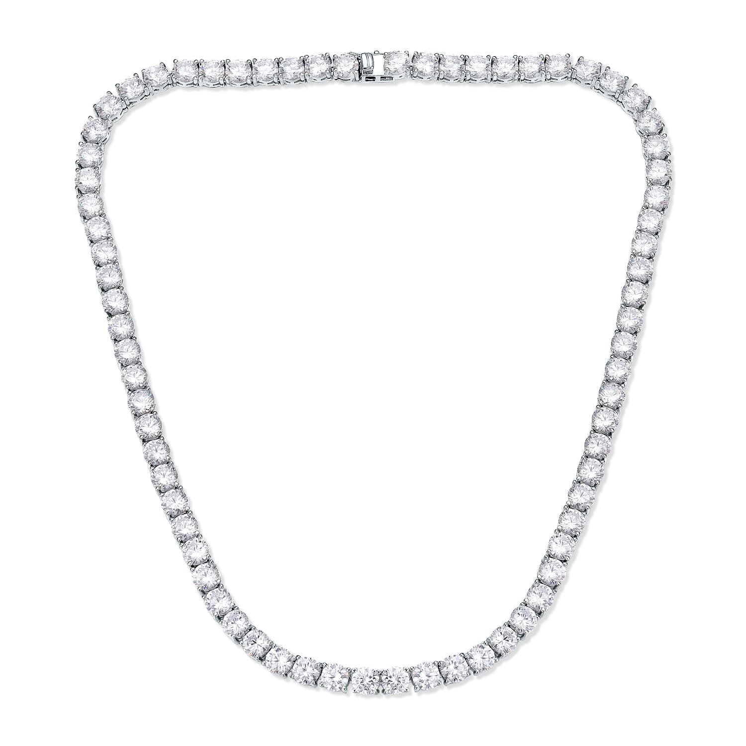 TIKJE Sterling Silver 3mm-6mm CZ Round Cut Tennis Necklace 16-24inches Valentines Gift