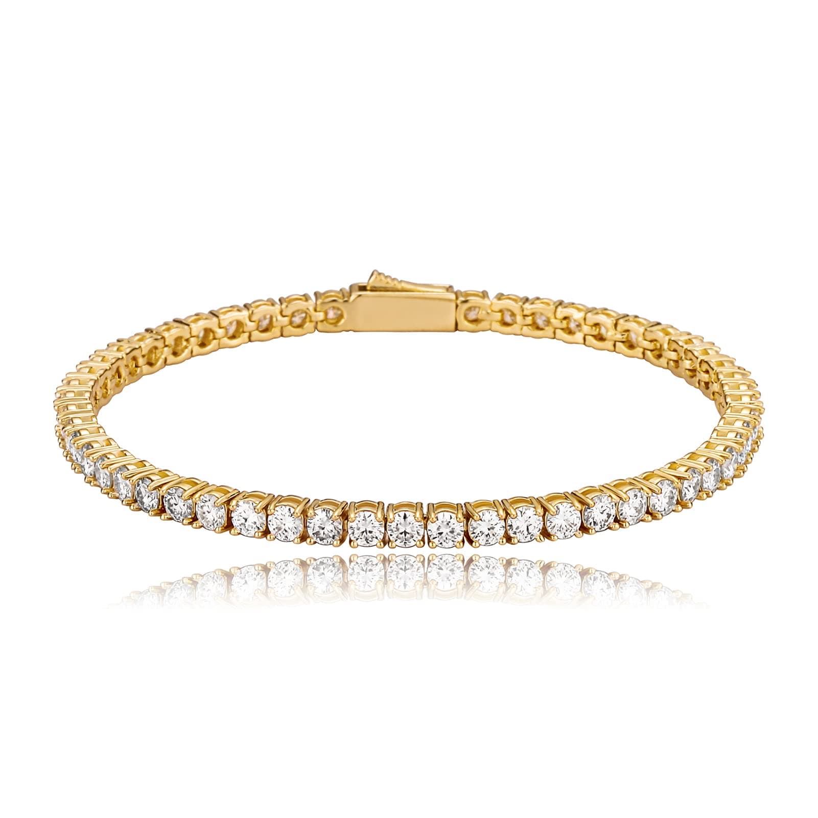 JINAO 14K Plated Moissonite Diamond Tennis Bracelet for Men and Women