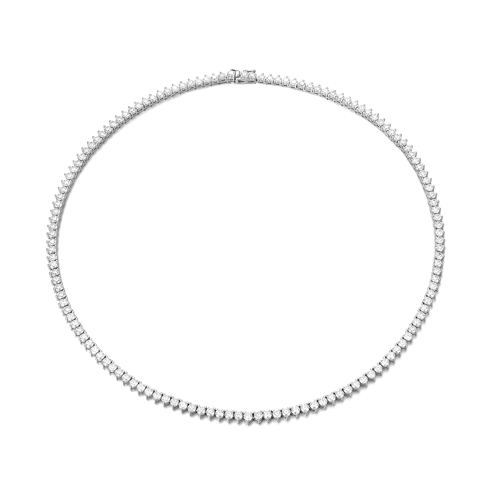 Plavos Sterling Silver Moissanite Choker 3MM VVS1 D Color White Gold Plated Jewelry Gift