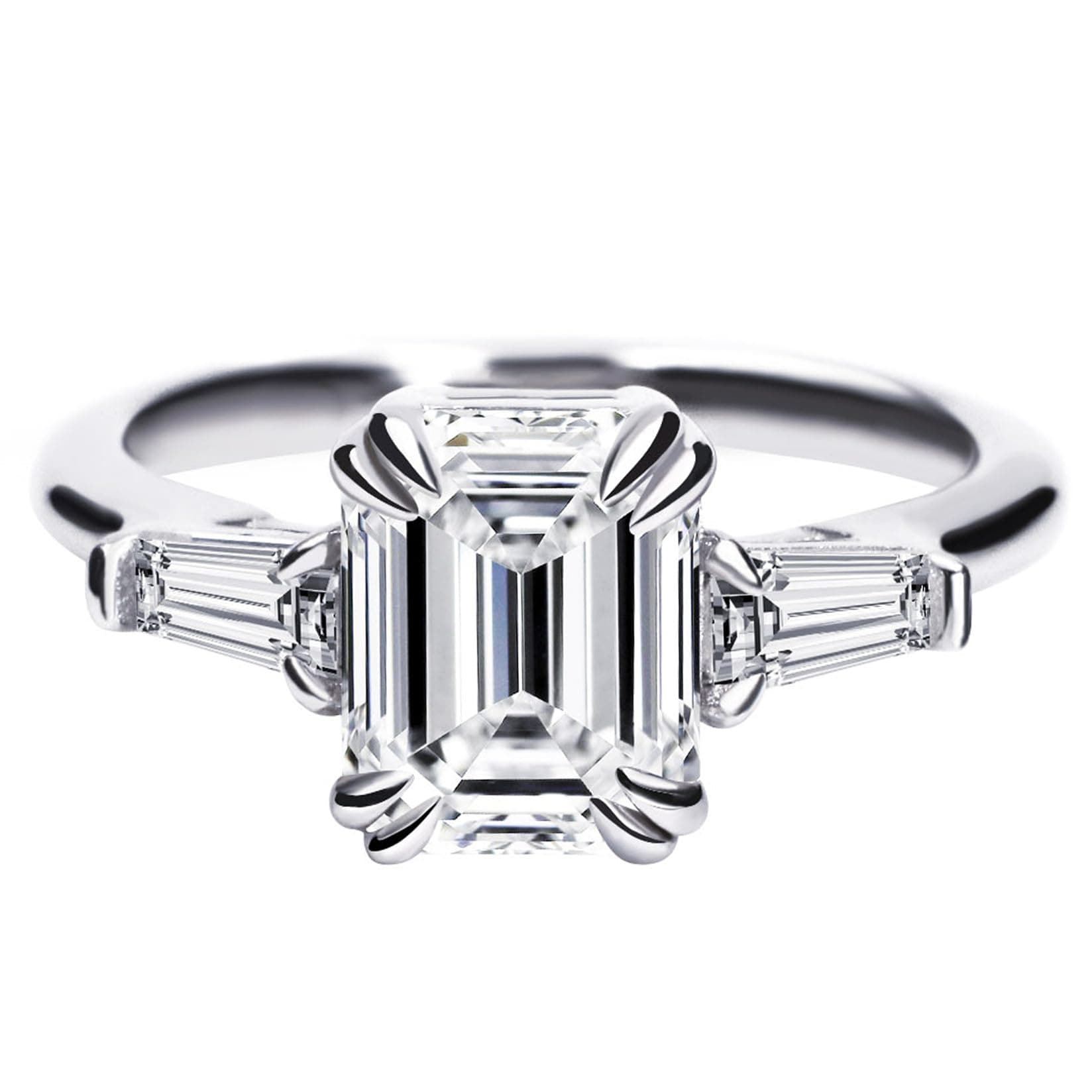TIANYU GEMS 3.0 Carat 3 Stone Moissanite Ring, Sterling Silver & 18K Gold Plated
