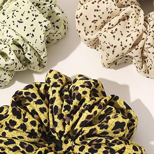Silk Satin Oversized Scrunchie for Women - Extra Large Yellow Hair Tie for Thick Hair, Gift for Girls