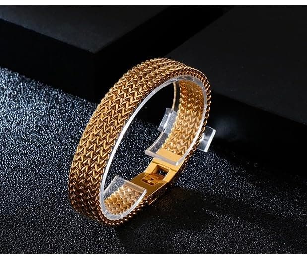 18K Gold Men's Cuban Bracelet, Gift for Boyfriend