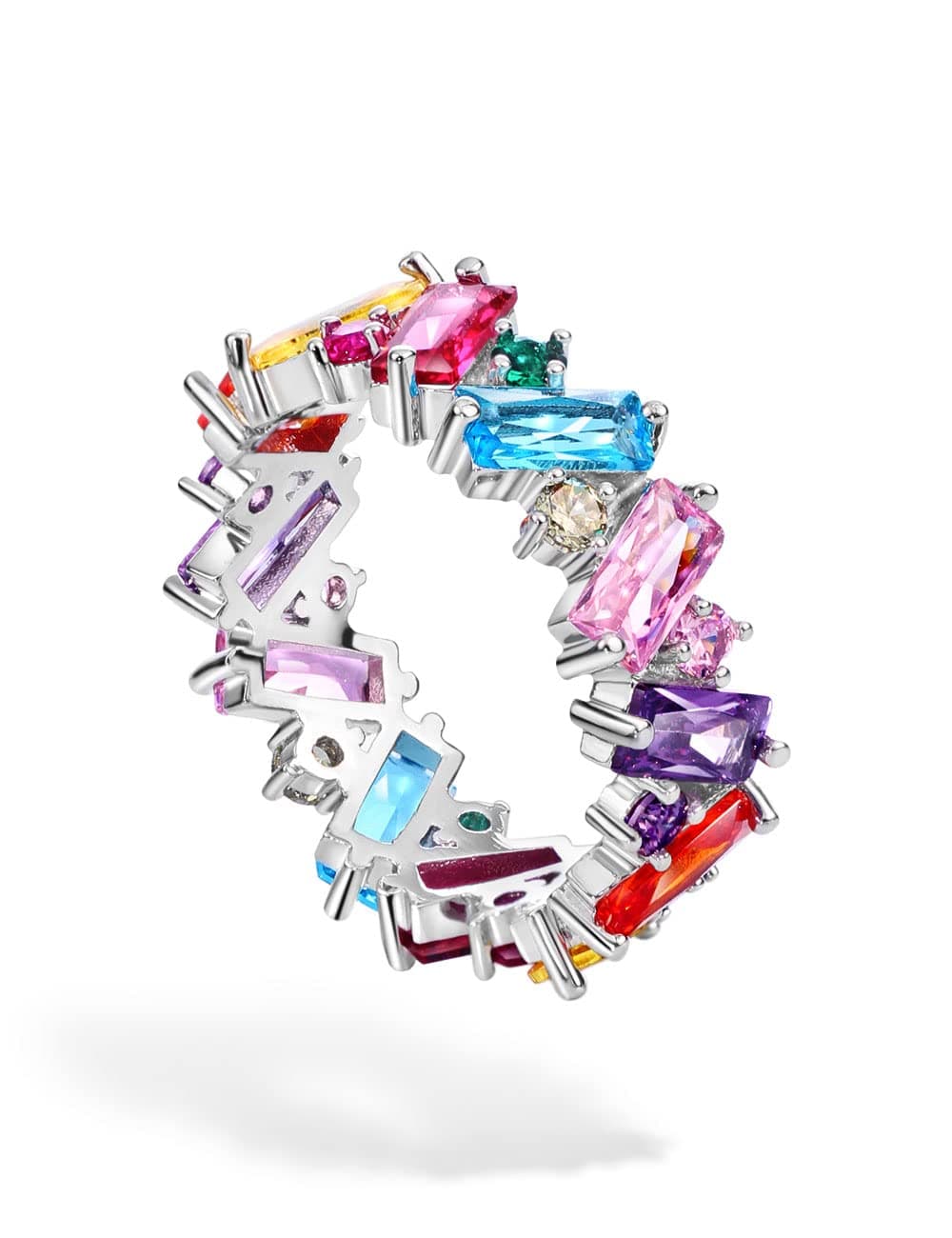 Michooyel Eternity Multicolor CZ Ring for Women