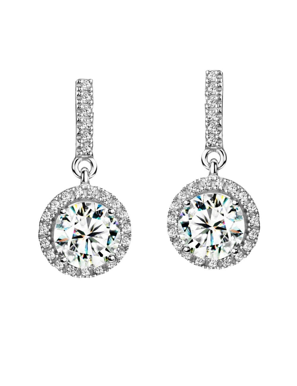 Refined and simplified title: Michooyel S925 Halo Diamond Bridal Drop Earrings