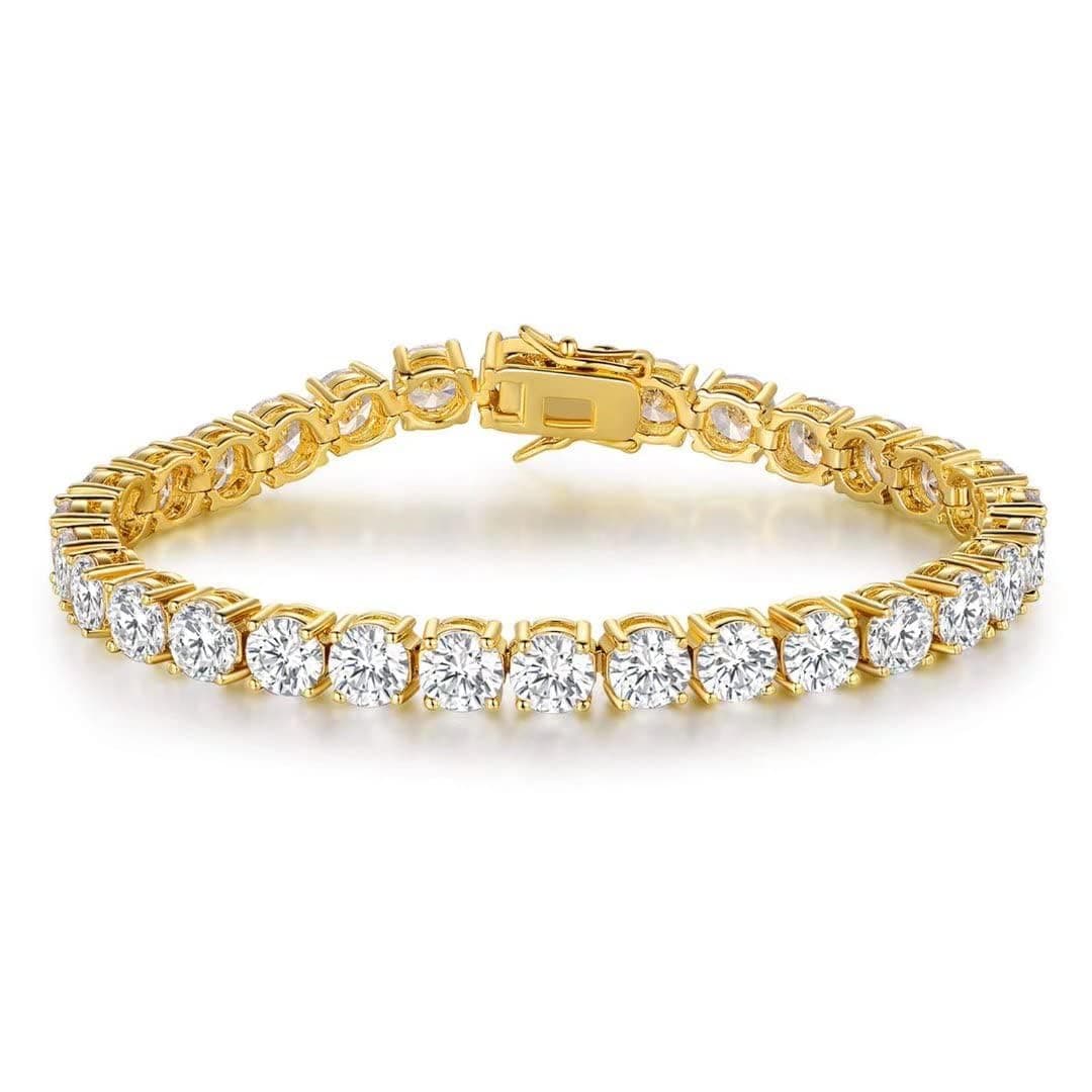 MDFUN Cubic Zirconia Bracelet 18K Gold Plated 6-8.5 inches
