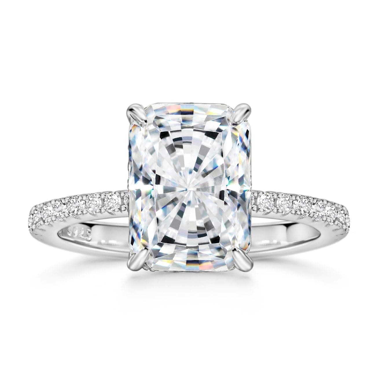 Michooyel 4.0ct Radiant Cut Women's Engagement Ring