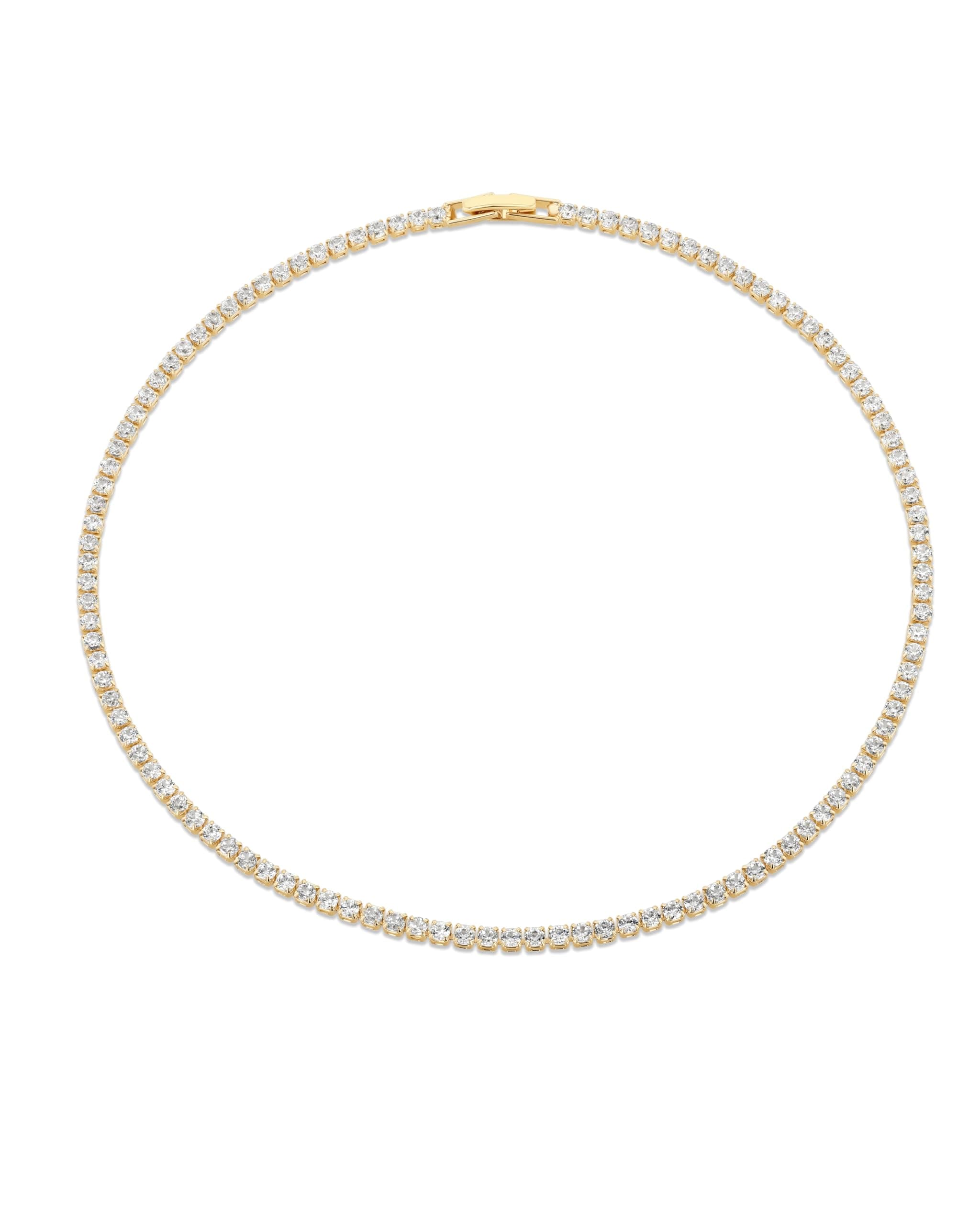 SNGIA 18K Gold Plated Cubic Zirconia Tennis Choker Necklace for Women