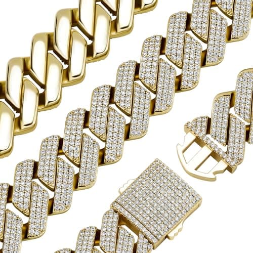 TopGrillz 14K Gold Plated Diamond Cuban Bracelet for Men & Women