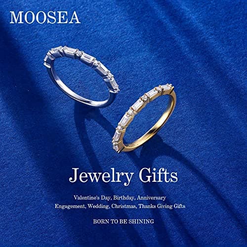 Moosea Lab-Grown Moissanite Stackable Rings for Women