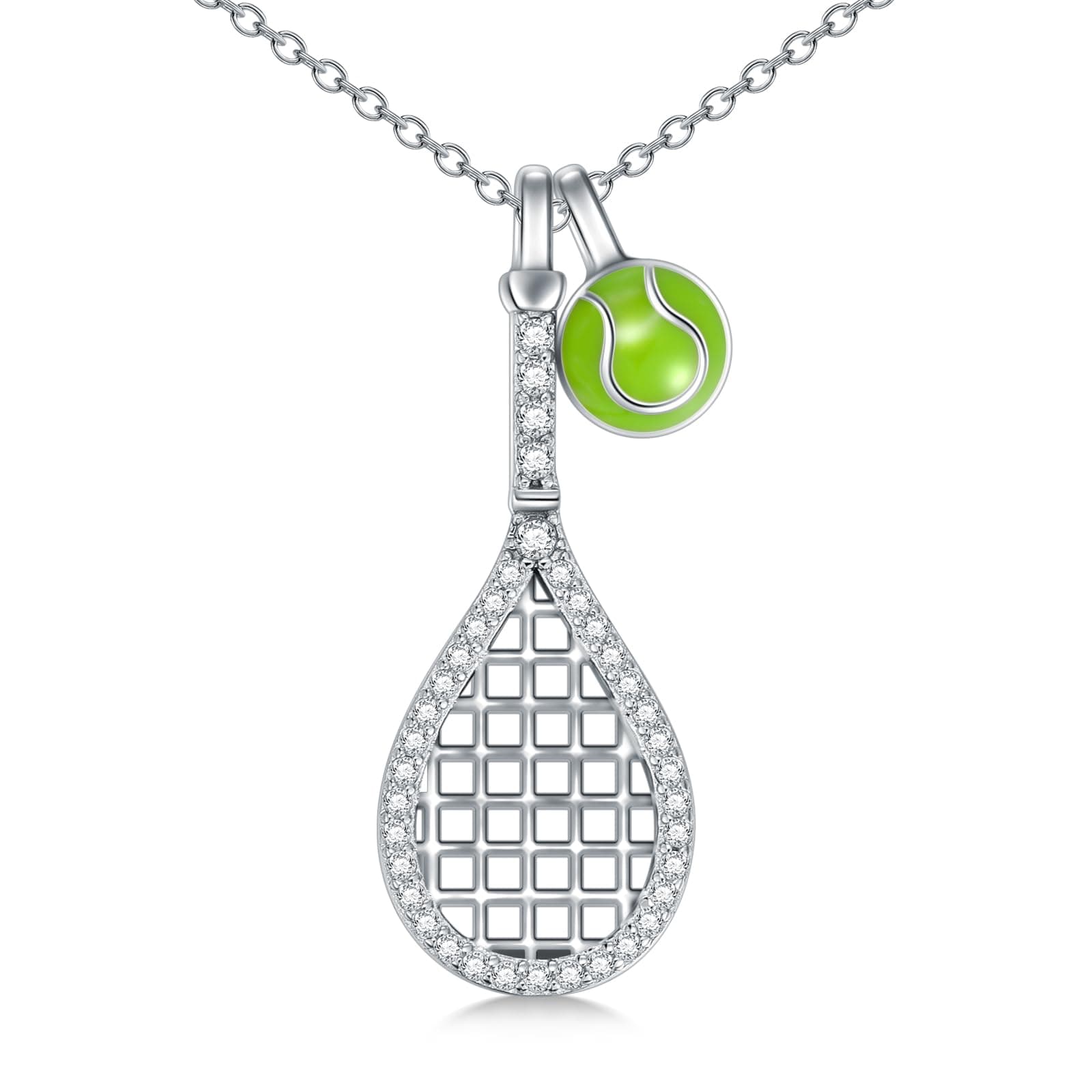 KNTTZZI Silver Tennis Necklace for Women, Graduation Gift for Tennis Lovers
