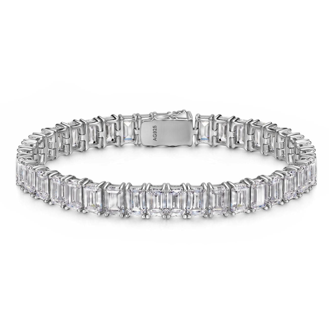 Michooyel Emerald Cut Cubic Zirconia Tennis Bracelet