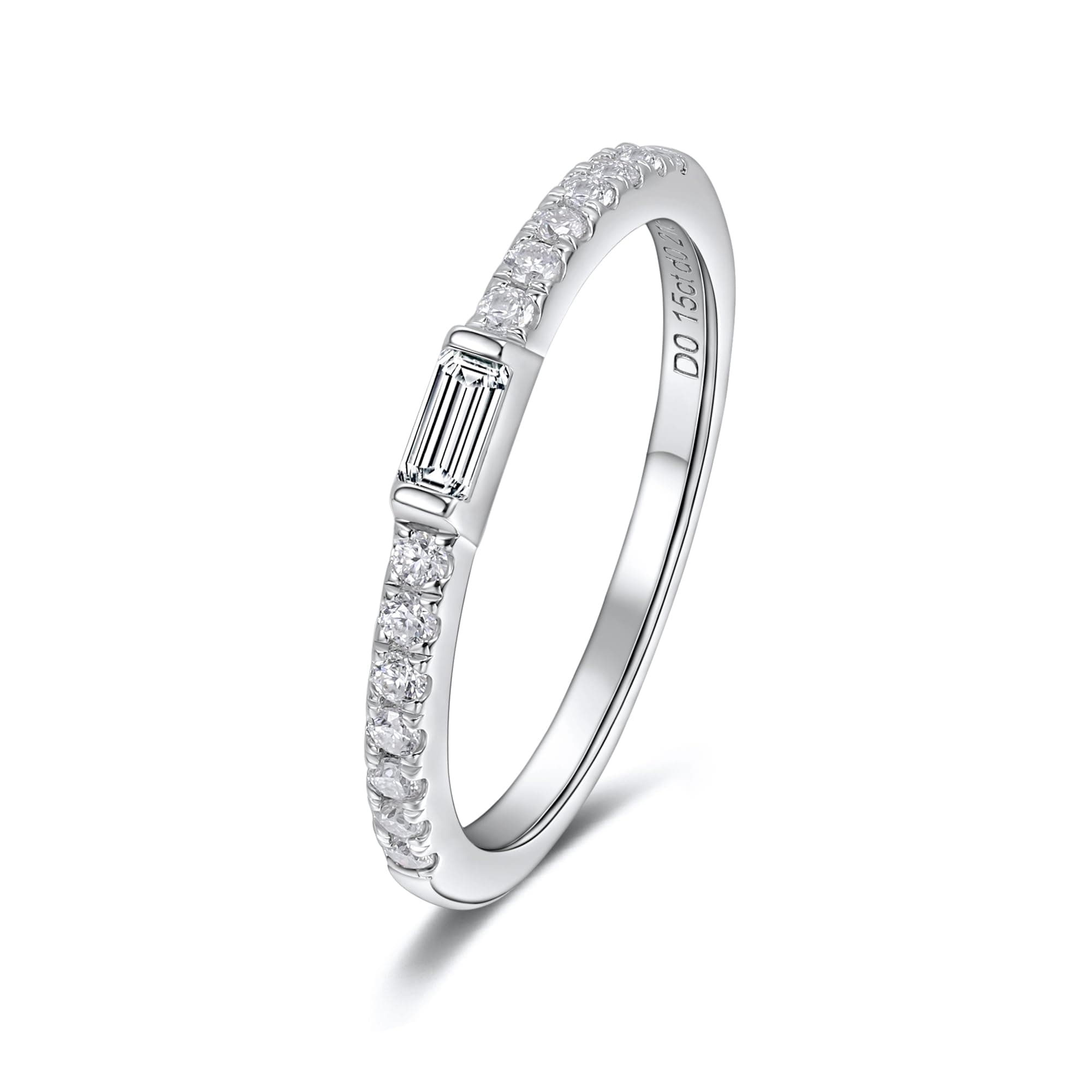 Moissanite Eternity Wedding Band for Women - Sterling Silver - Size 4-11