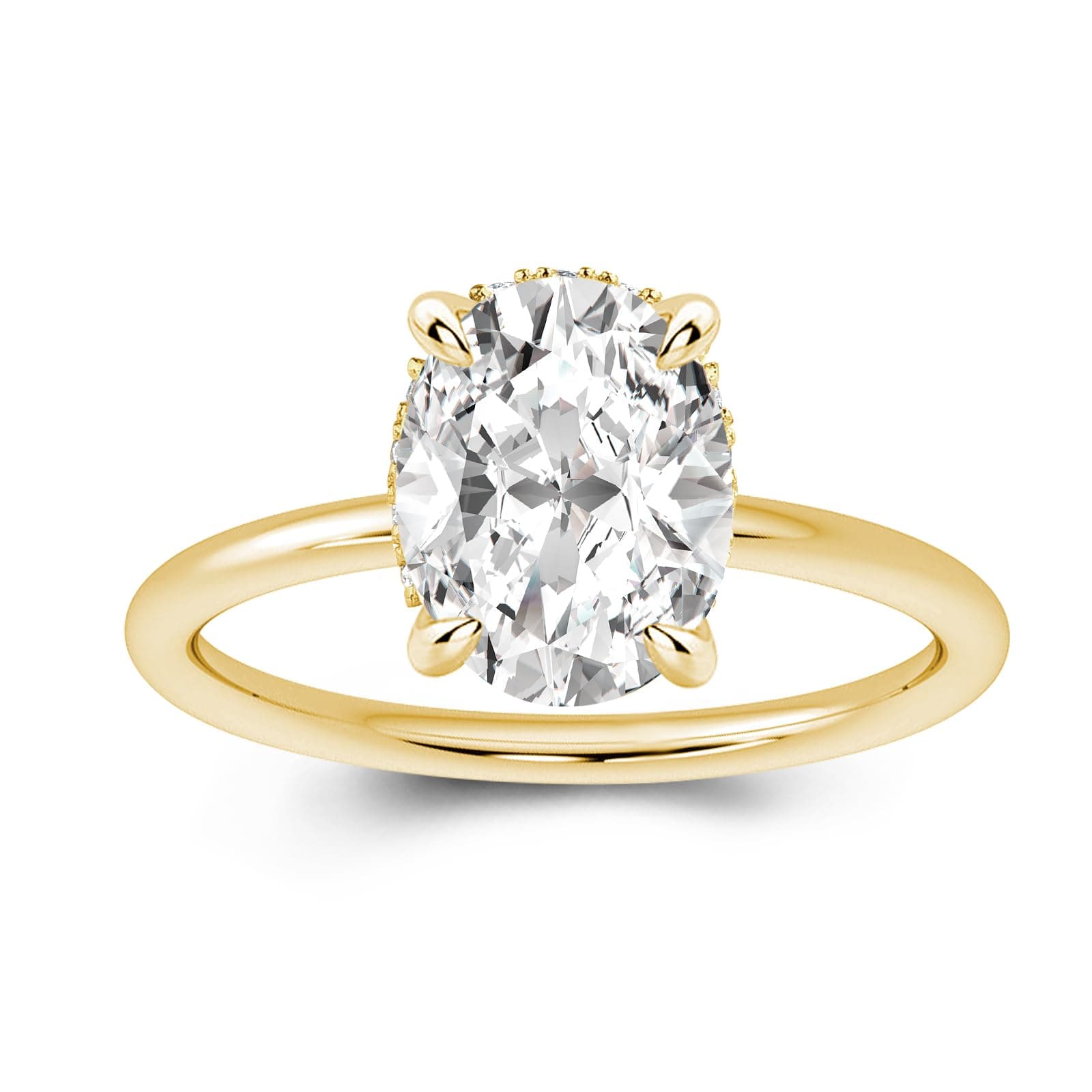 Effinny 2.0ct Moissanite Ova Cut Solitaire Ring, D Color VVS1, 925 Silver