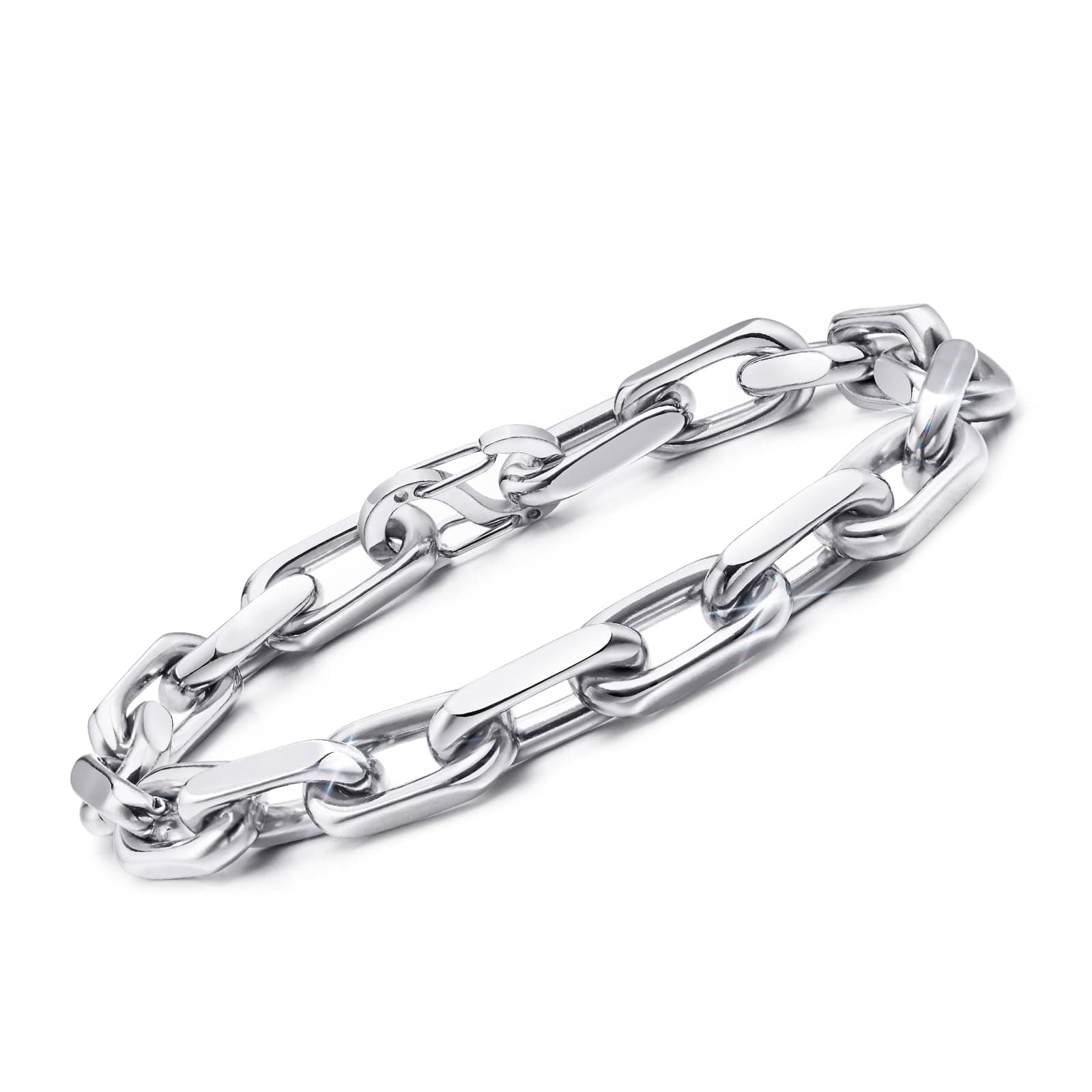 VNOX Men's Diamond-Cut Paperclip Bracelet Trends in Chunky Stainless Steel Jewelry
