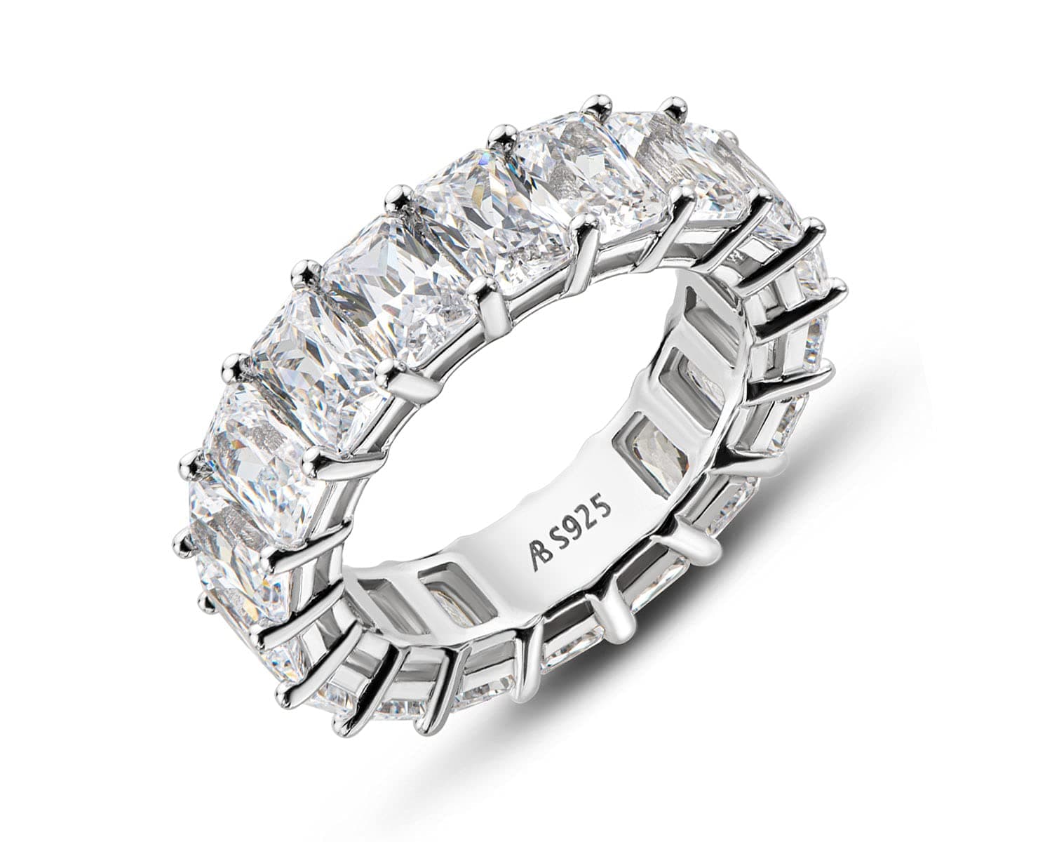 Eternity Ring for Women, 925 Sterling Silver, Cubic Zirconia Jewelry Box Packed