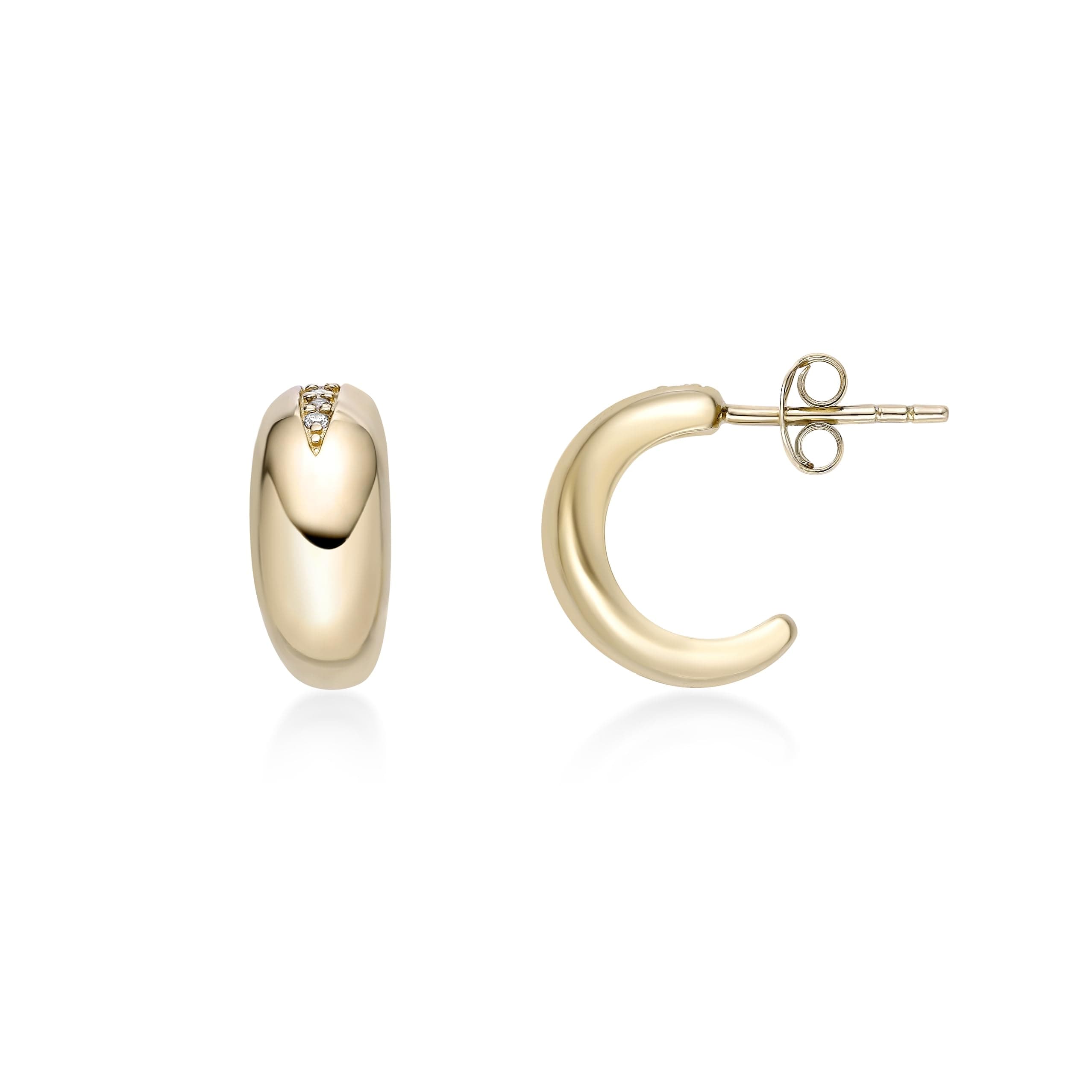 Lavari Jewelers 18k Gold Plated Cubic Zirconia Hoop Earrings for Women