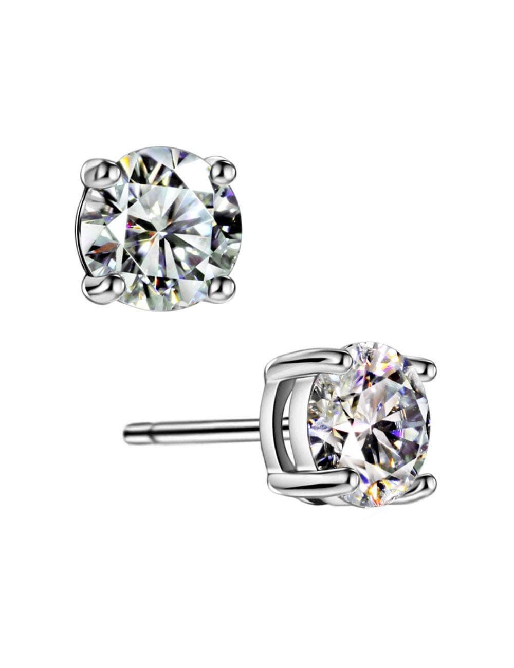 Michooyel Moissanite Stud Earrings D Color VVS1 Round Brilliant Cut 925 Sterling Silver Jewelry
