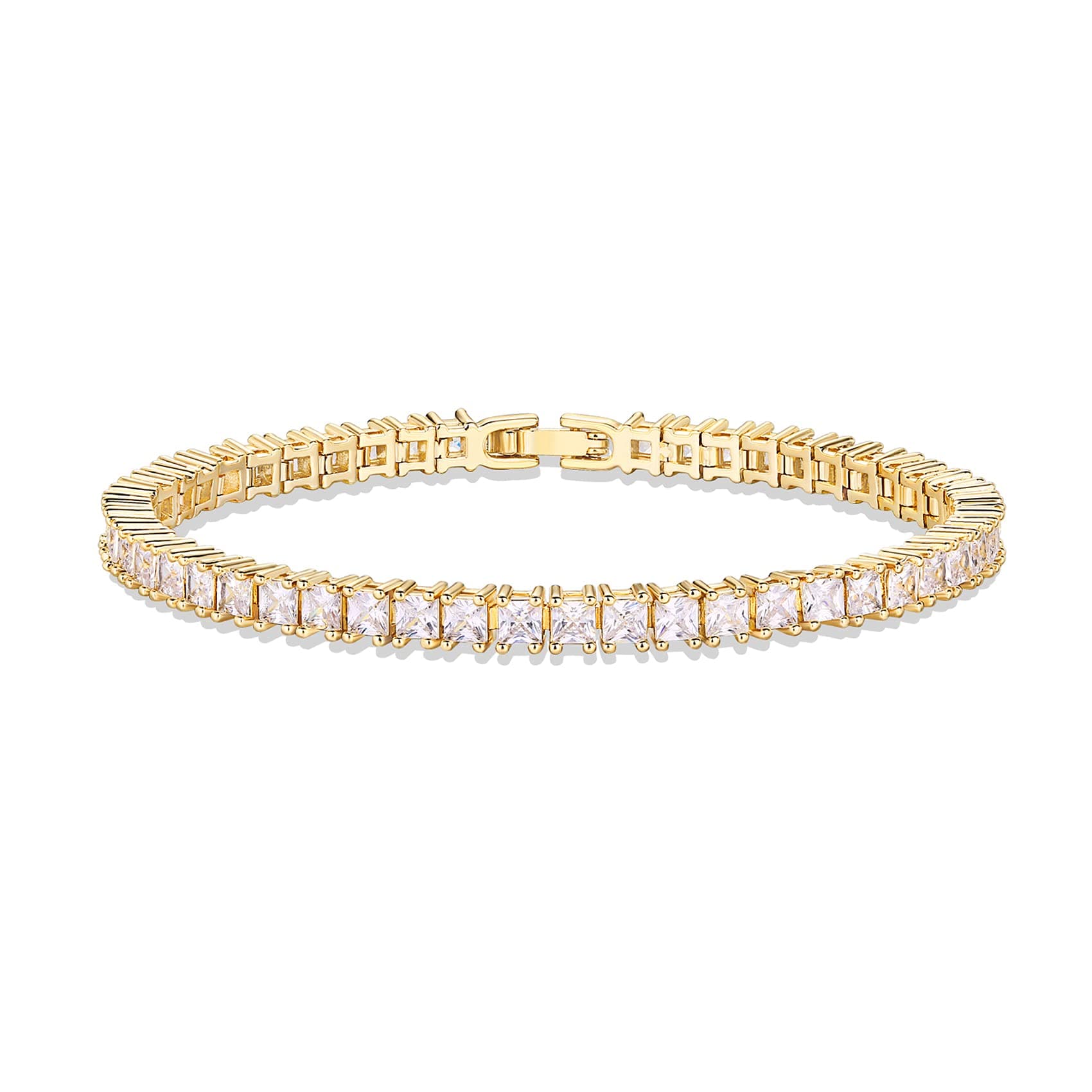 PavoI 14K Gold Plated 4mm CZ Tennis Bracelet | Gold Women's Jewelry Size 6.5-7.5