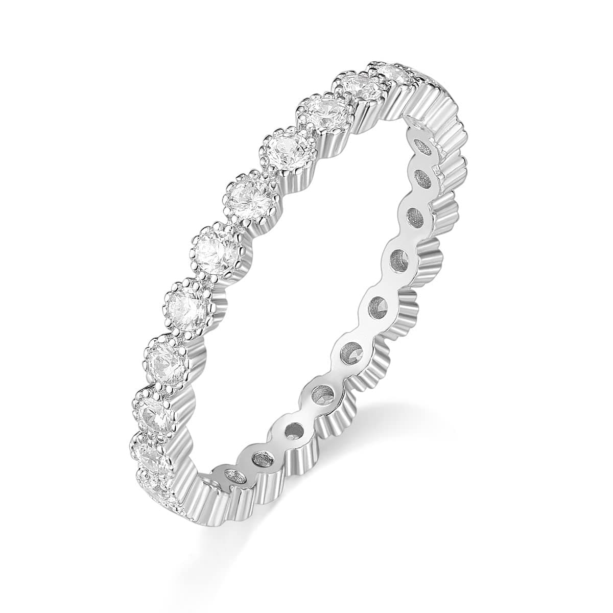 EAMTI Sterling Silver Full Eternity Ring for Women Cubic Zirconia Size 3-13