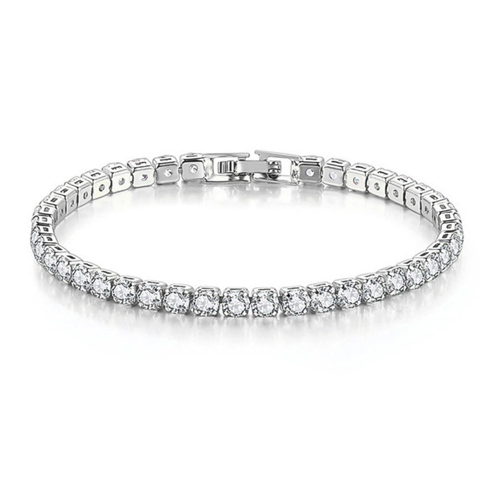 SDA Iced Out Diamond Tennis Chain CZ Bracelets 3.0mm/4.0mm for Women & Men