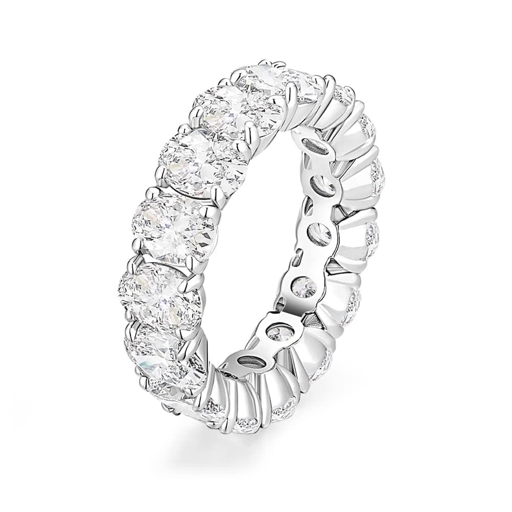 EAMTI Women's Oval Cut Stackable CZ Engagement & Eternity rings Size 3-13