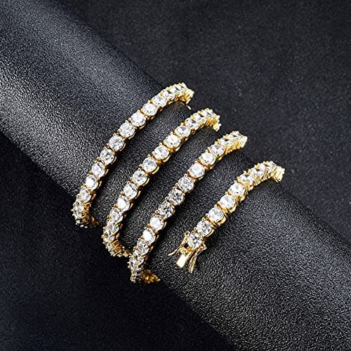 Jacruces Tennis Chain Women's Fake Diamond Bling Necklace Rhinestone Choker