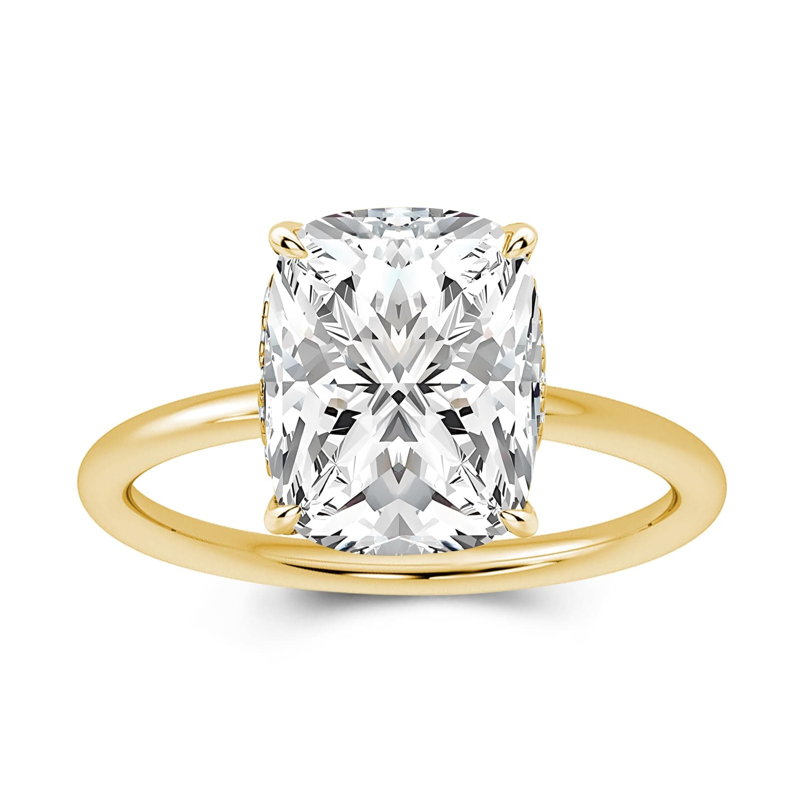 Effinny 3.5ct Elongated Cushion Cut Moissanite Engagement Ring, 925 Sterling Silver