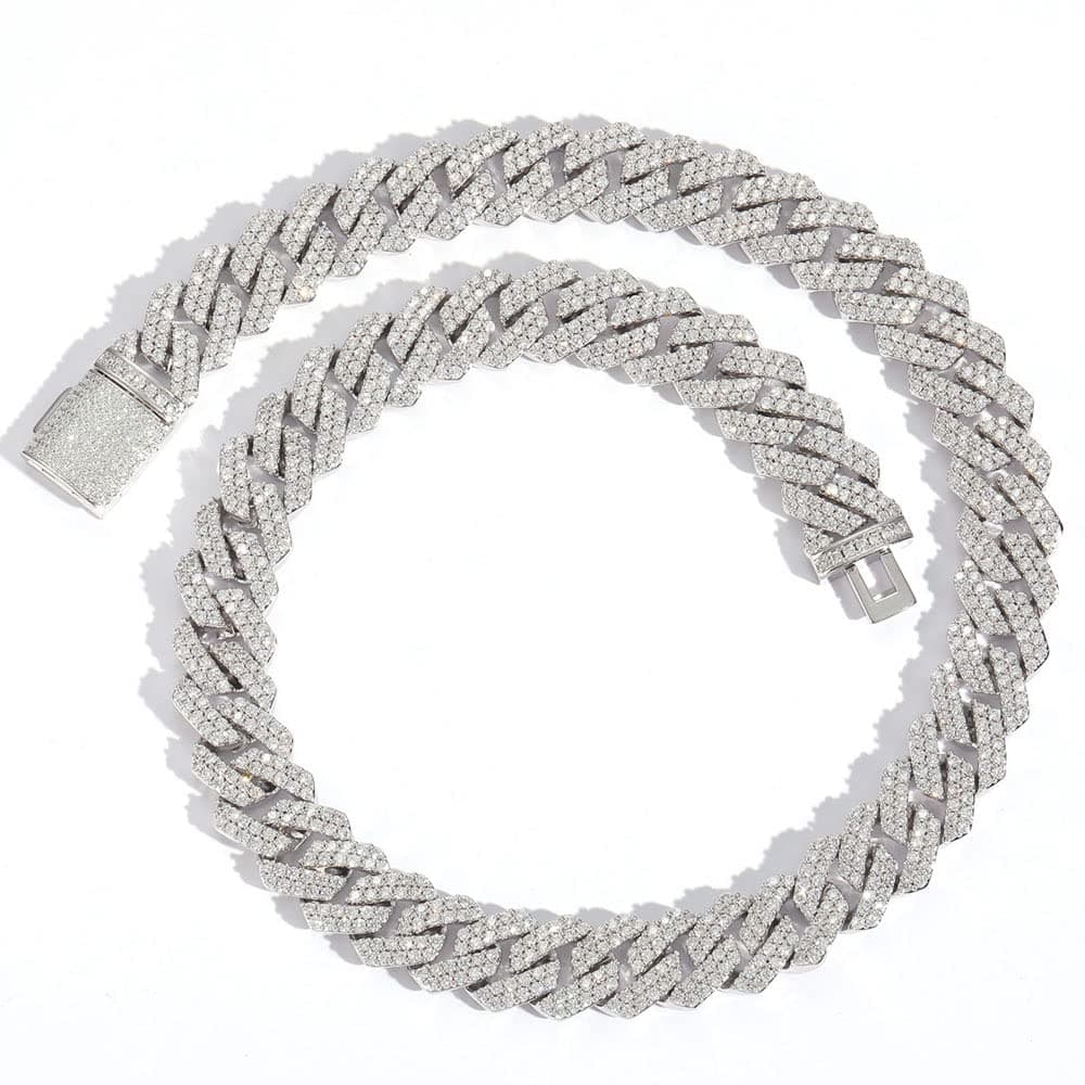 OLVLUS Iced Out 14mm Diamond Cubic Zirconia Cuban Link Choker for Men & Women