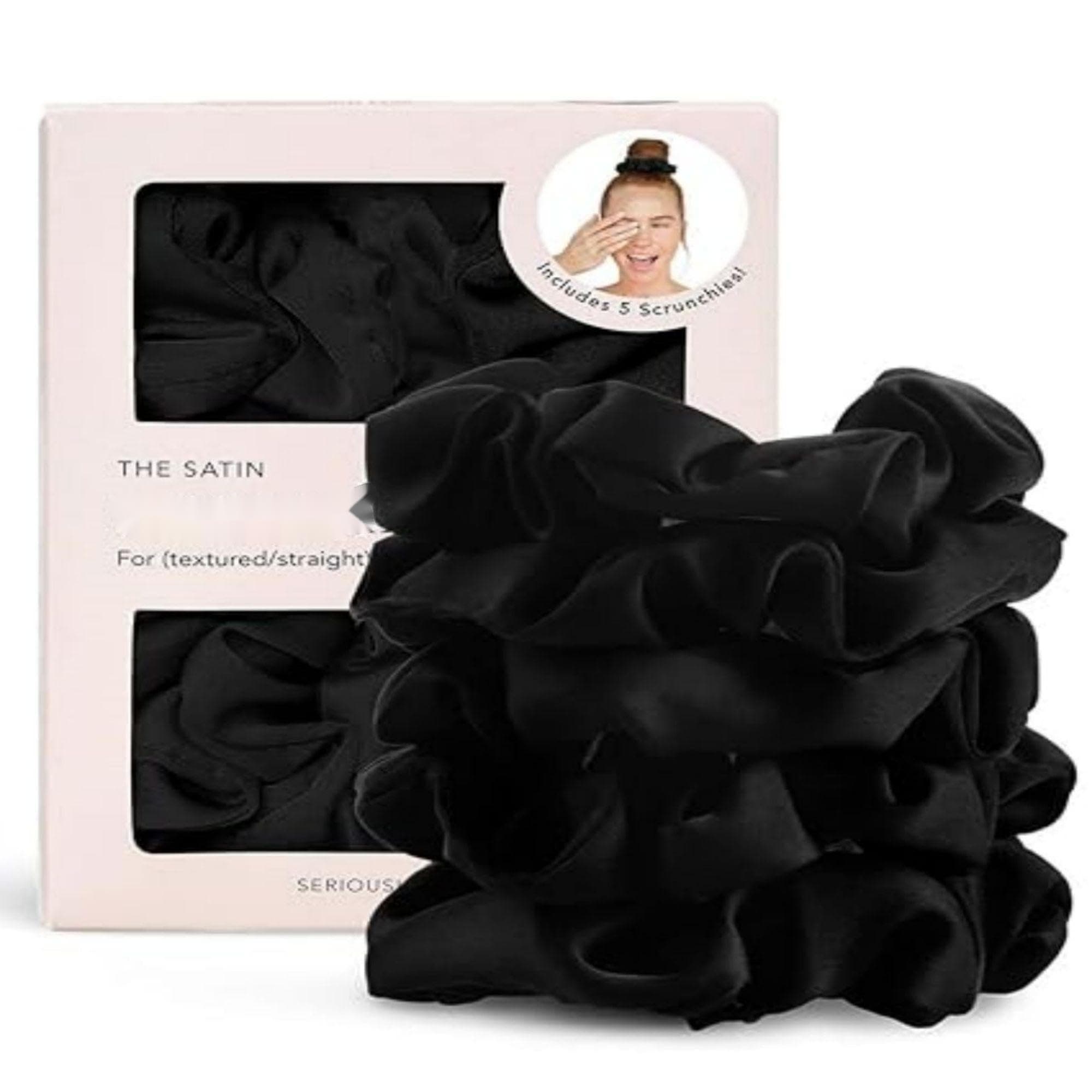 Adorable Women's Satin Scrunchies - Softer than Silk, 5-Pack | Holiday Gifts