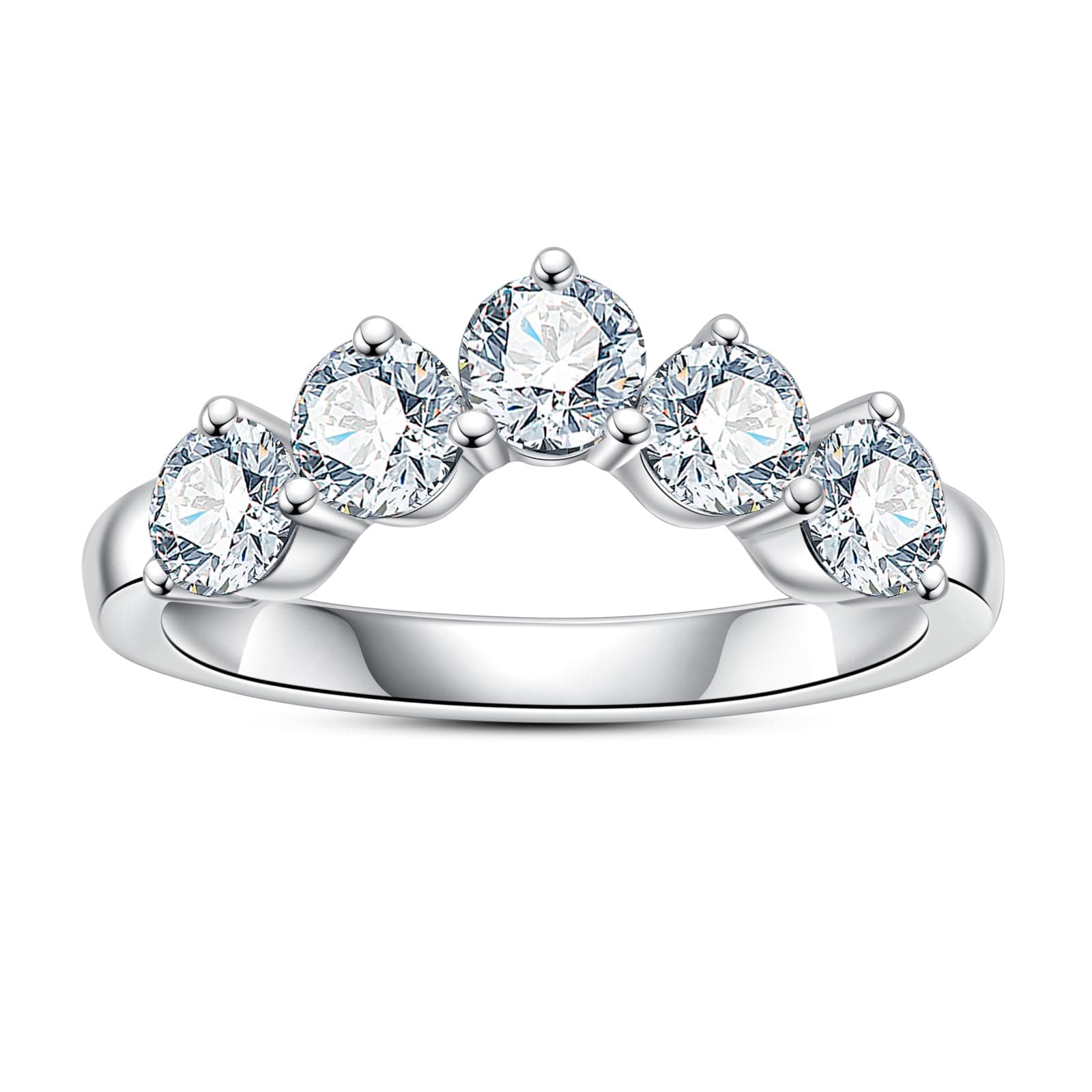 AimiIee D Color VVS1 Moissanite Eternity Ring 925 Silver Anniversary Band