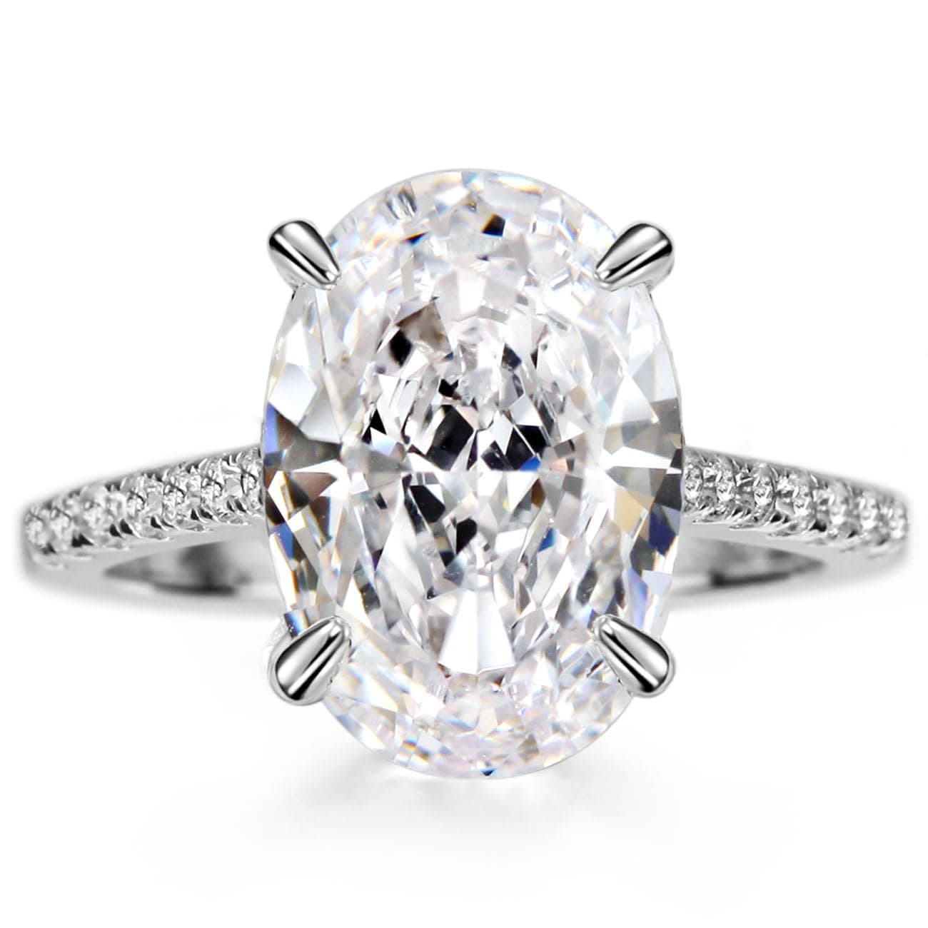 Michooyel 4.0ct Oval Cut Women's Engagement Ring