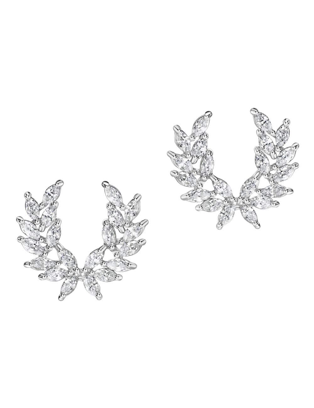 Michooyel Marquise Cluster CZ Laurel Wreath Earrings for Women